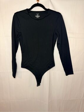 nuuds Black Long Sleeve Snap-Crotch Bodysuit